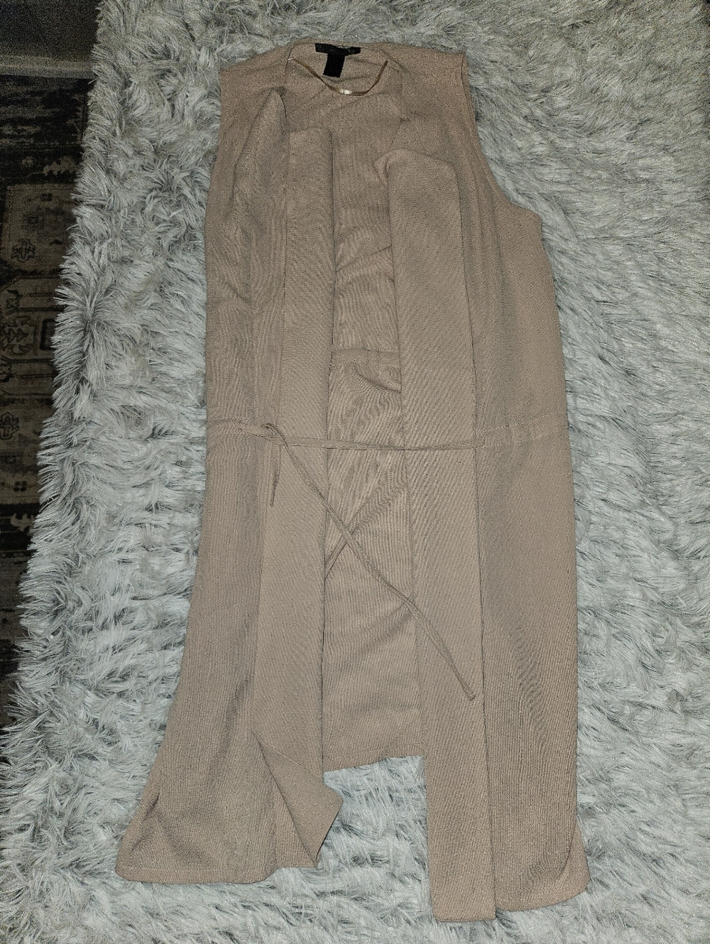 Streetwear Society Nude Pink Semi-Sheer Tie Waist Duster Top – Size Small